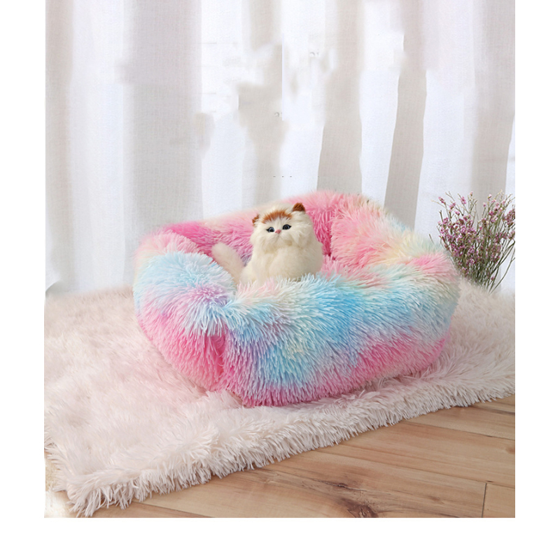 Manufacturer wholesale square warm soft plush dog pet bed