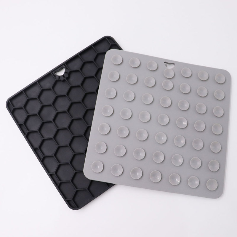 Manufacturer wholesale blue green black grey silicone dog slow feeder mat stick on the wall