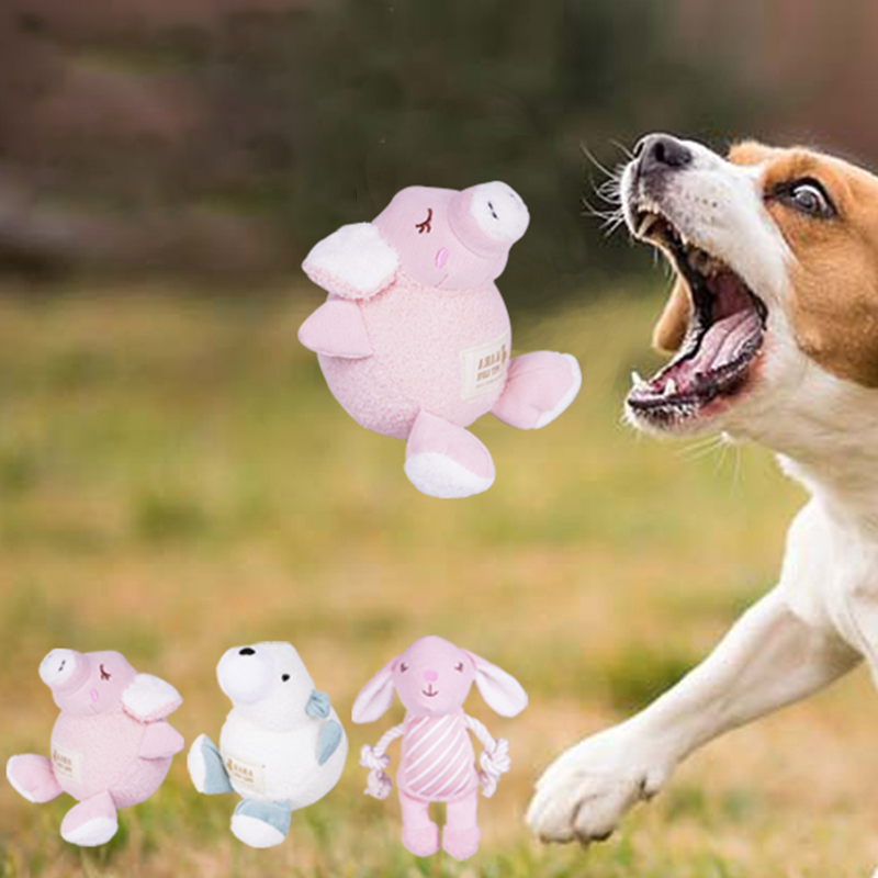 Manufacturer wholesale short plush squeaky dog chewing toy