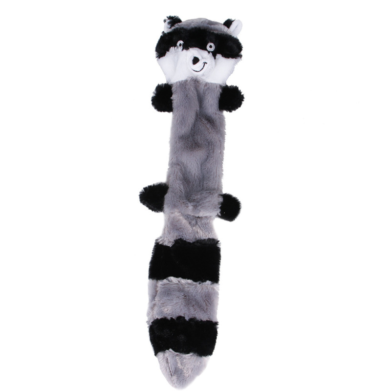 Manufacturer wholesale no stuffing squeaky fox squirrel raccoon bear dog plush toys