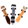 Manufacturer wholesale no stuffing squeaky fox squirrel raccoon bear dog plush toys