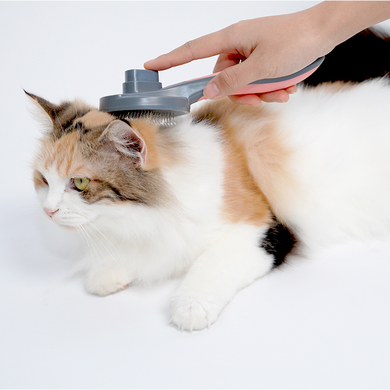 Manufacturer wholesale cat dog comb with round beads one-click hair removal