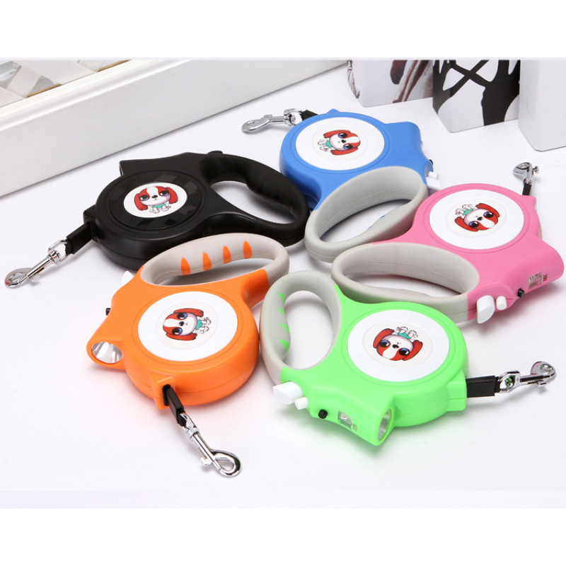 Manufacturer wholesale custom logo dog automatic retractable leash with light