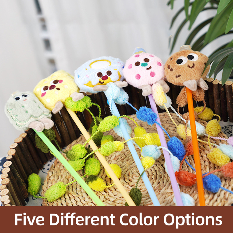 Wholesale Cute Plastic Plush Teaser Cat Stick Toy