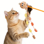Wholesale Cute Plastic Plush Teaser Cat Stick Toy