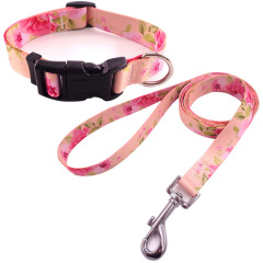 Manufacturer wholesale multi-pattern bohemian folk style adjustable dog collar and leash set