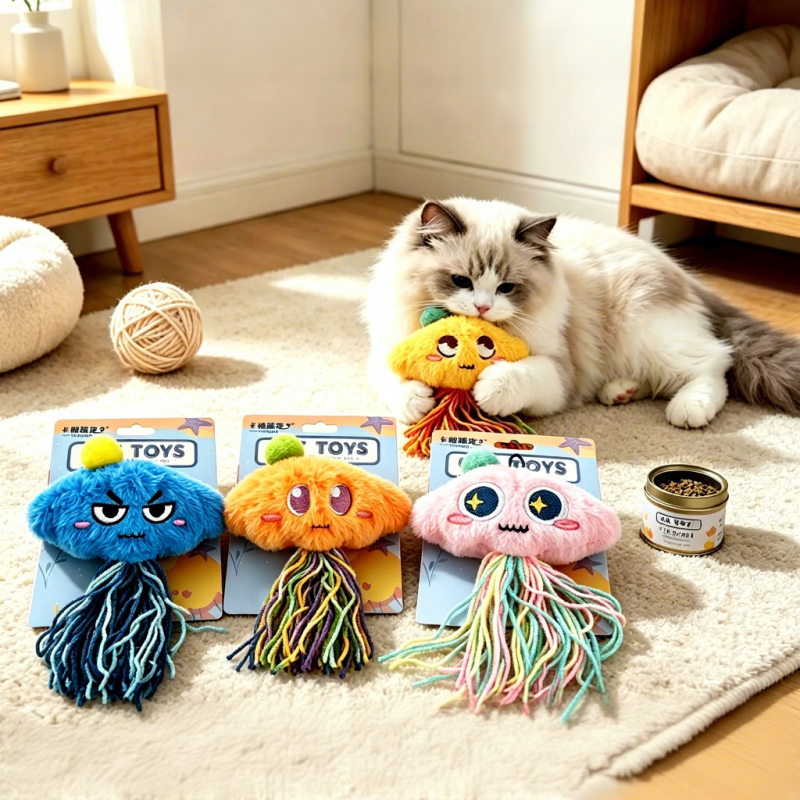 Wholesale Custom Logo Cute Catnip Cat Plush Toy