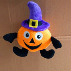 Manufacturer wholesale cute plush squeaky dog pumpkin halloween toy