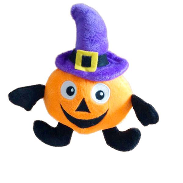 Manufacturer wholesale cute plush squeaky dog pumpkin halloween toy