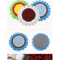 Manufacturer wholesale grey green blue dog snuffle mat sun flower design