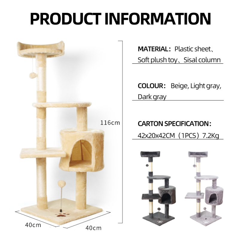 Manufacturer Wholesale High Quality Sisal Wood Cat Tree Tower
