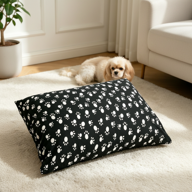 Wholesale Custom Logo Black Non Woven Bottom Large Pet Product Bed Cat Dog Cushion