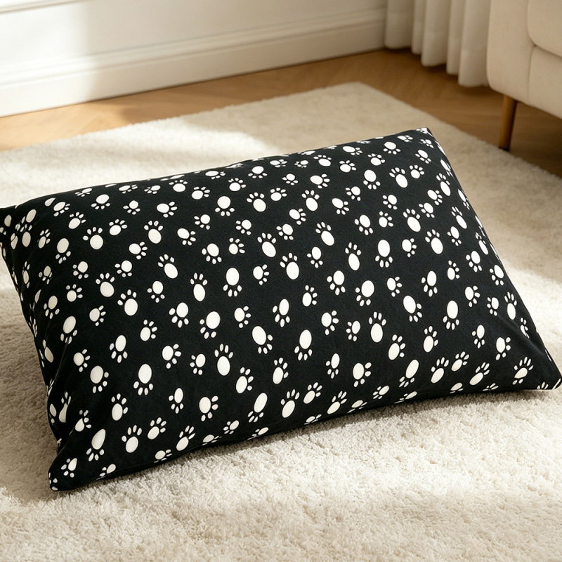 Wholesale Custom Logo Black Non Woven Bottom Large Pet Product Bed Cat Dog Cushion