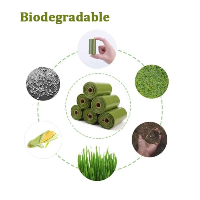 Manufacturer wholesale PE biodegradable box packed pet waste bags dog poop bag with dispenser