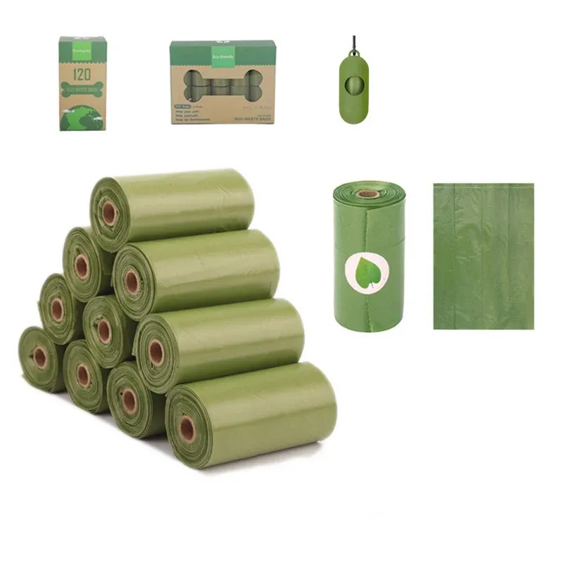 Manufacturer wholesale PE biodegradable box packed pet waste bags dog poop bag with dispenser