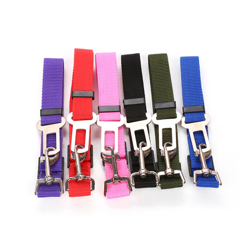 Manufacturer wholesale adjustable multi-colors nylon pet dog seat belt