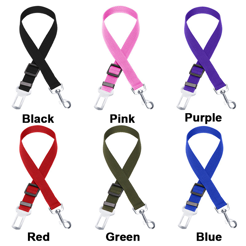 Manufacturer wholesale adjustable multi-colors nylon pet dog seat belt