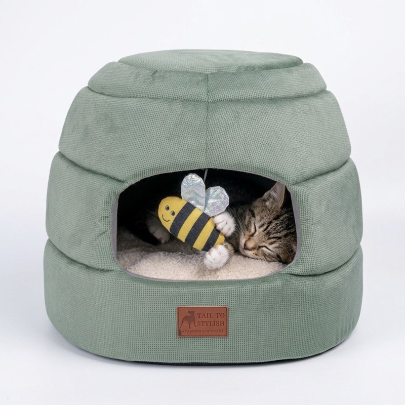 Manufacturer Wholesale Custom Logo Sponge Warm Nest Cat Beds for Indoor Cats