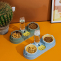 Manufacturer wholesale pet product plastic dog two bowls with water bottle dispenser