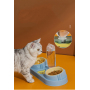 Manufacturer wholesale pet product plastic dog two bowls with water bottle dispenser