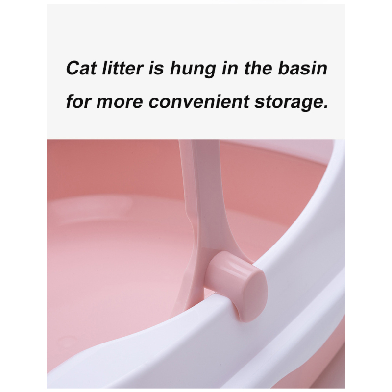 Manufacturer wholesale plastic pink blue cat litter box with shovel