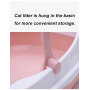 Manufacturer wholesale plastic pink blue cat litter box with shovel