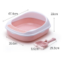 Manufacturer wholesale plastic pink blue cat litter box with shovel