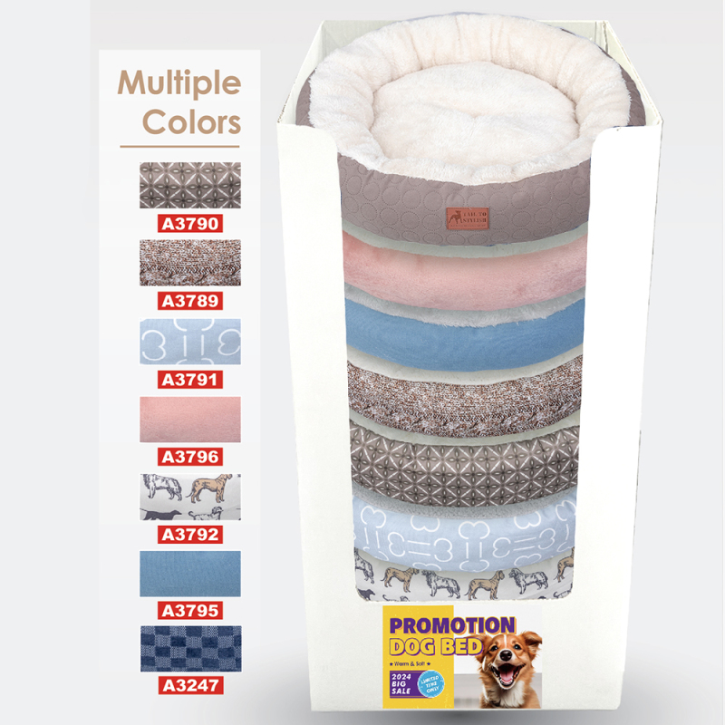 Wholesale Manufacturer Custom Logo Anti-slip Bottom Plush Round Pet Bed Accessories