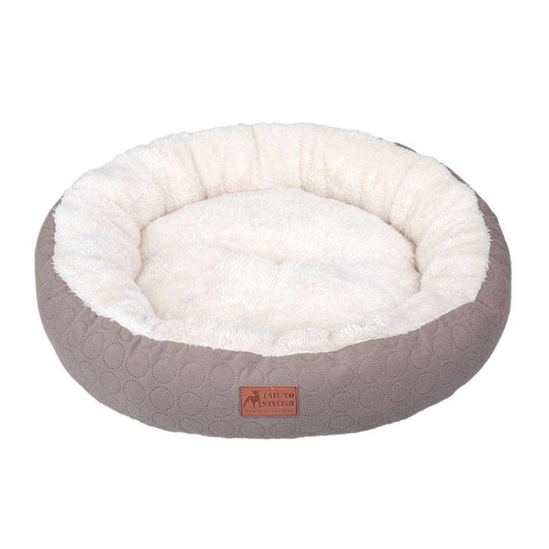 Wholesale Manufacturer Custom Logo Anti-slip Bottom Plush Round Pet Bed Accessories