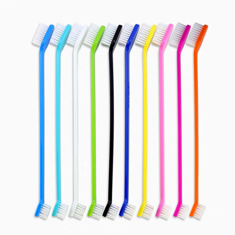 Wholesale Plastic Pet Cat Dog Toothbrush Double-ended