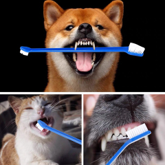 Wholesale Plastic Pet Cat Dog Toothbrush Double-ended