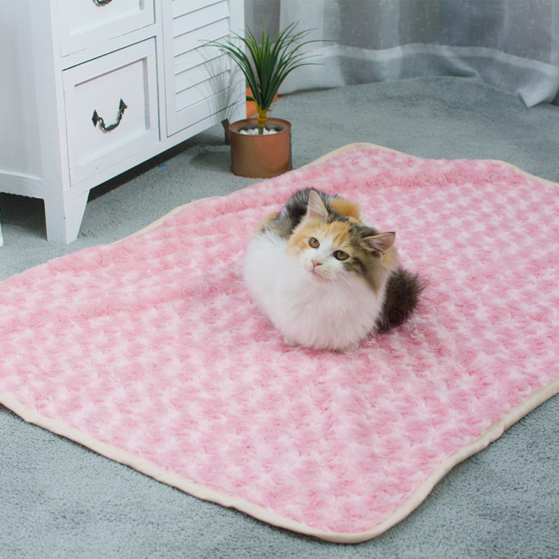 wholesale thick soft luxury fleece plush cat pet dog blanket pink beige brown