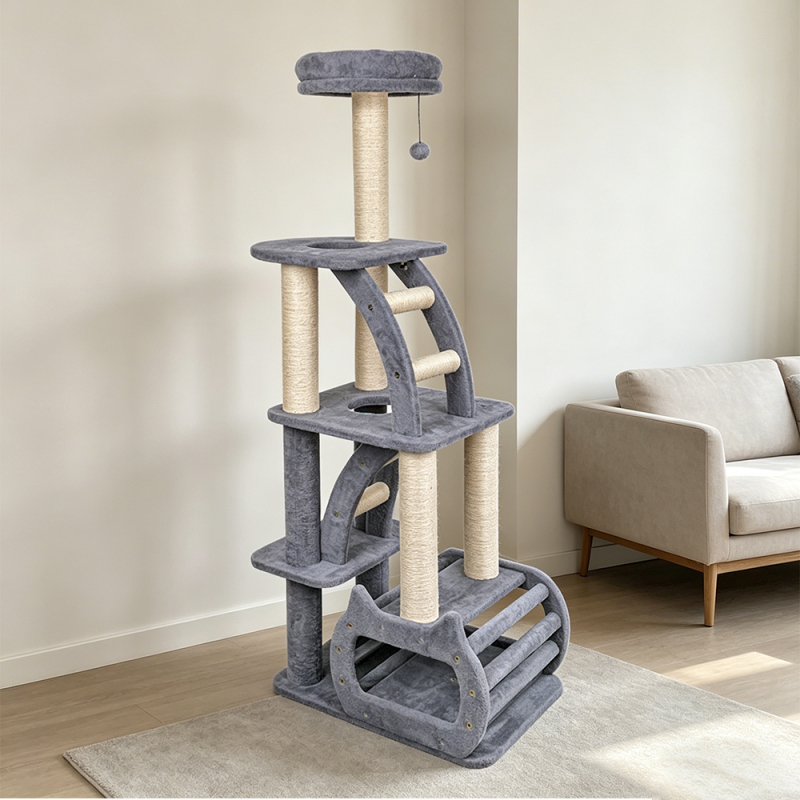 Manufacturer Wholesale High Quality Sisal Wood Stairs Tower Cat Tree House