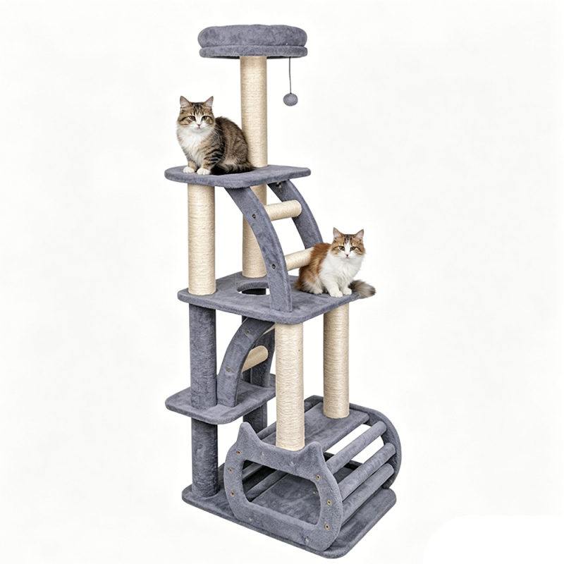 Manufacturer Wholesale High Quality Sisal Wood Stairs Tower Cat Tree House