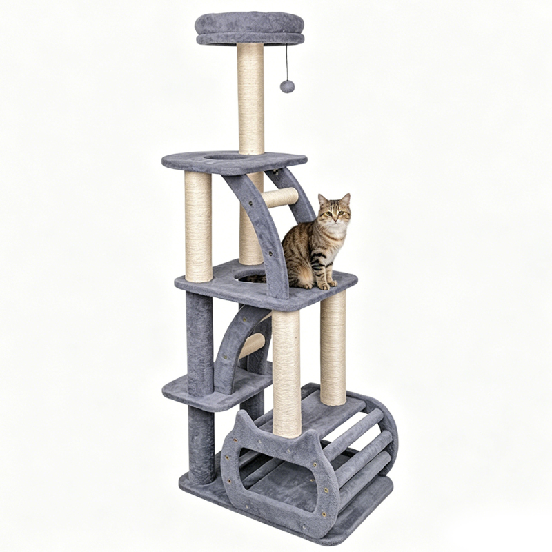 Manufacturer Wholesale High Quality Sisal Wood Stairs Tower Cat Tree House