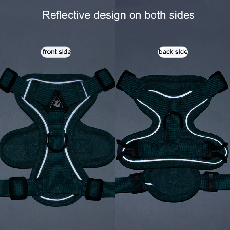 Manufacturer wholesale multi-colors breathable reflective dog harness with leash set
