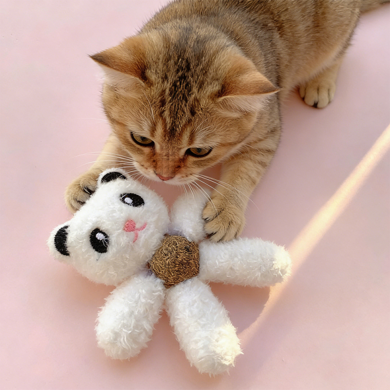 Wholesale Cute Cat Plush Toy with Catnip Ball
