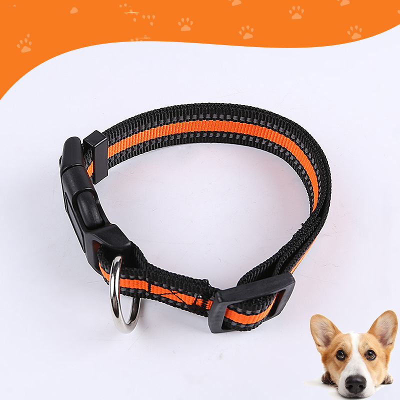 Manufacturer wholesale multi-colors adjustable nylon dog light reflection collar