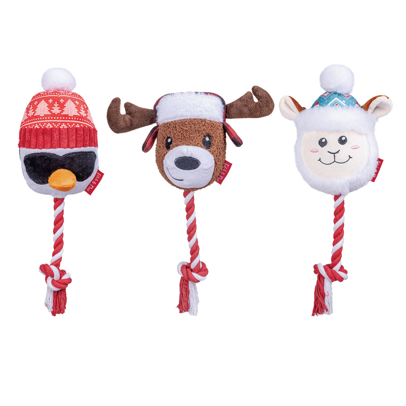 Manufacturer wholesale christmas elk dog plush rope toys