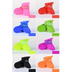 Manufacturer wholesale multi-colors silicone waterproof anti slip pet dog rain shoes