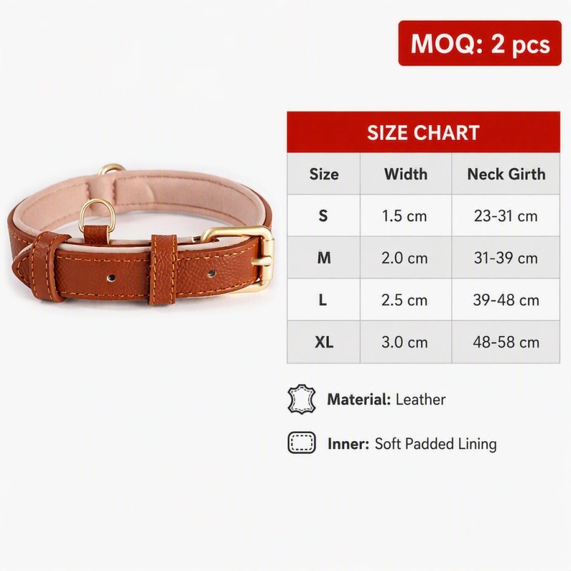Wholesale Adjustable Leather Dog Collar Luxury