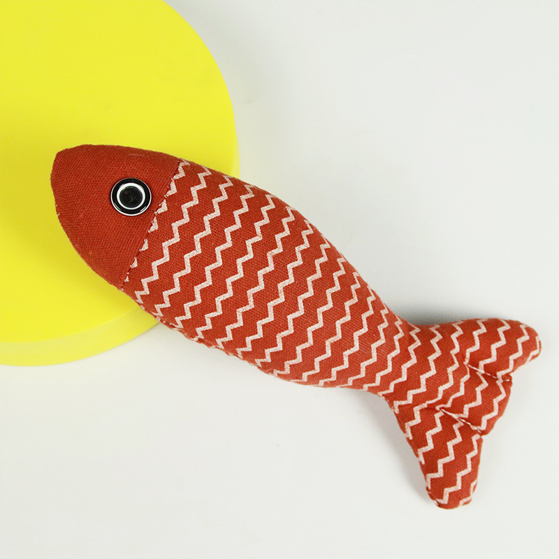 Wholesale Linen Fish Catnip Cat Toy