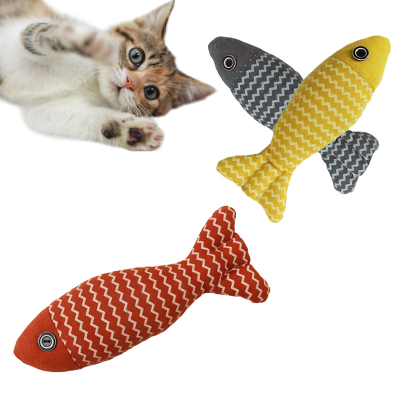 Wholesale Linen Fish Catnip Cat Toy