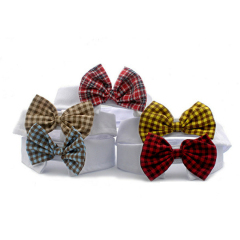 Manufacturer wholesale popular detachable wedding plaid color pet bowtie dog bow tie