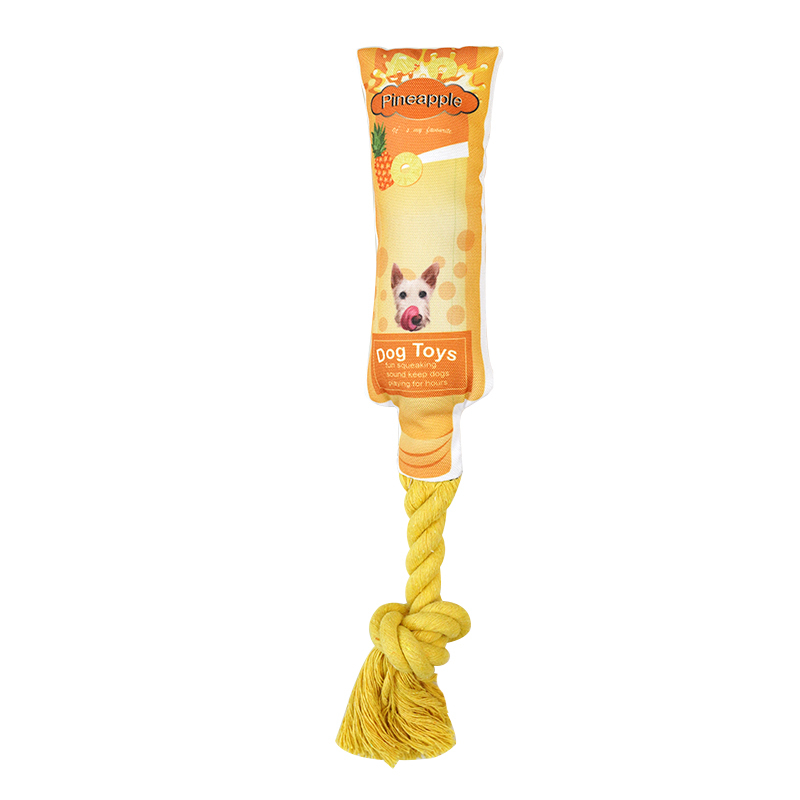 Manufacturer wholesale bite-resistant fruit design rope dog chewing toy