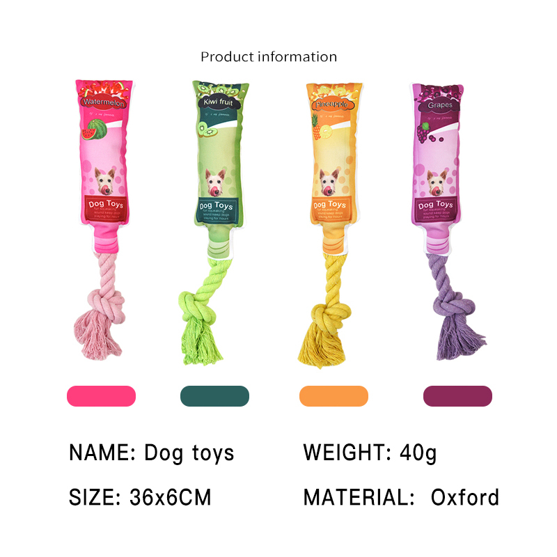 Manufacturer wholesale bite-resistant fruit design rope dog chewing toy