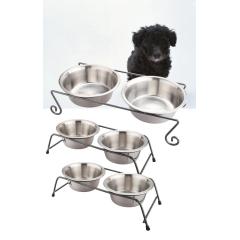 Stand Basic Twins Stainless Pet Feeder For Big Dog