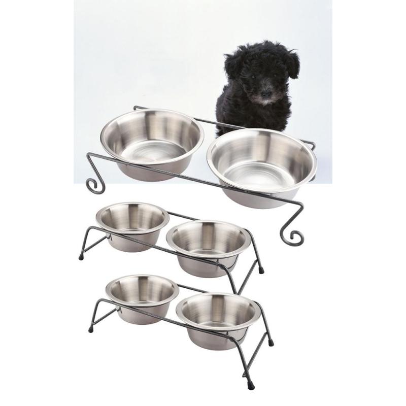 Stand Basic Twins Stainless Pet Feeder For Big Dog