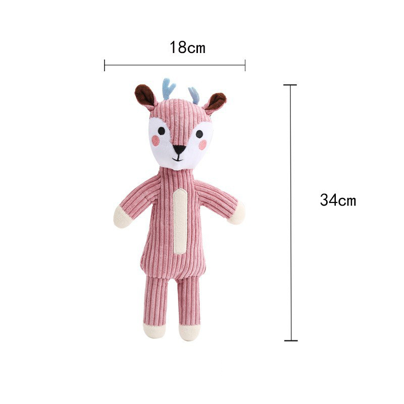 Manufacturer wholesale short plush squeaky panda fox deer rhino dog chewing toy