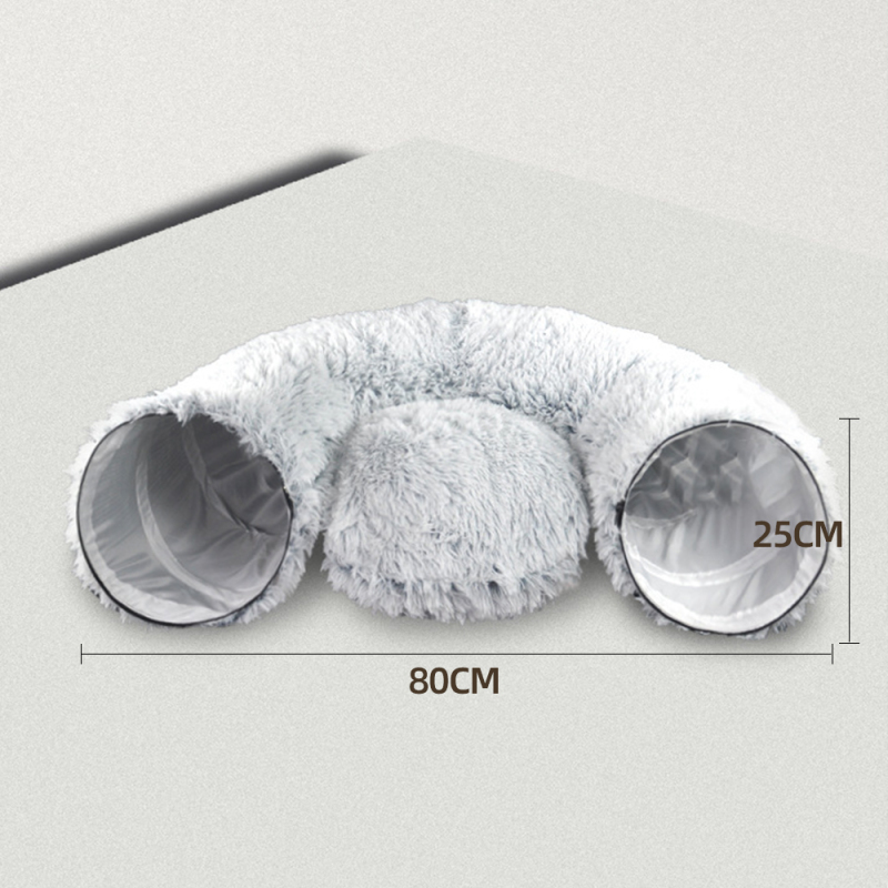 Manufacturer Wholesale Plush Foldable Collapsible Round Cat Tunnel